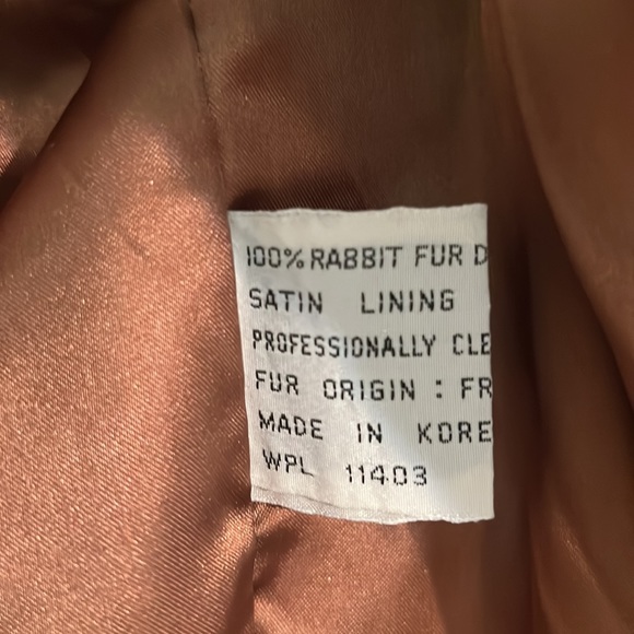 UPWARD 100% Genuine Brown Rabbit Fur Jacket - Picture 3 of 5